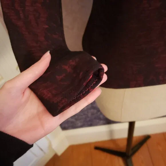 SALE Burgundy square neck long sleeve top XS fairy witch - Picture 4 of 12